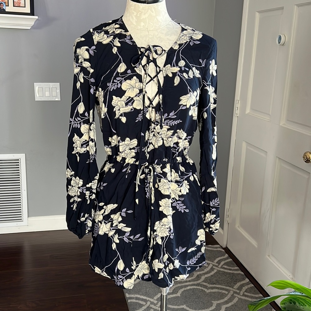 Cotton Candy LA Floral Print Laced Front Dress
